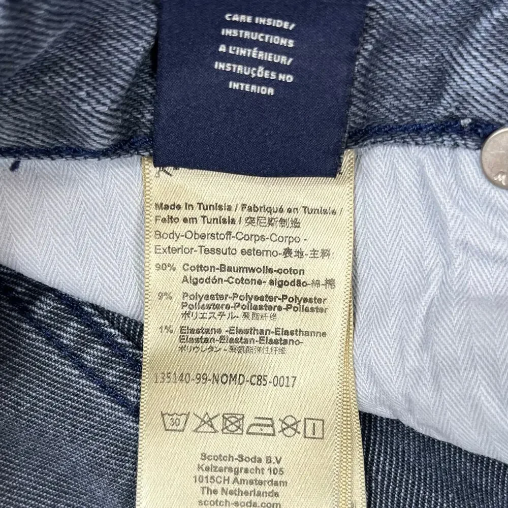 Scotch & Soda Jeans Mens 28x30 Ralston Gray Button‎ Fly Amsterdam Blauw